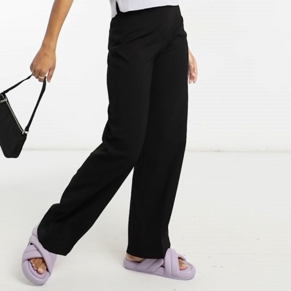 Bershka Wide leg black pants size 8